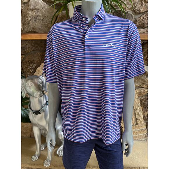 RLX Ralph Lauren Other - Ralph Lauren X RLX  Blue Red Golf Polo Short Sleeve Shirt Men’s Size XL